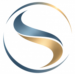 Das UNSEENSHIFT-Logo zeigt geschwungene blaue und goldene Bänder, die eine stilisierte S-Form mit Kreisrahmen bilden.